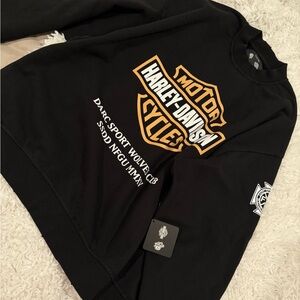 Harley-Davidson Black Crewneck with Orange Logo